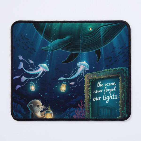 Item preview, The Sea Remembered the Lanterns | Dream Aquarium Whale Lighthouse Art designed and sold by Soft Lantern Woods.