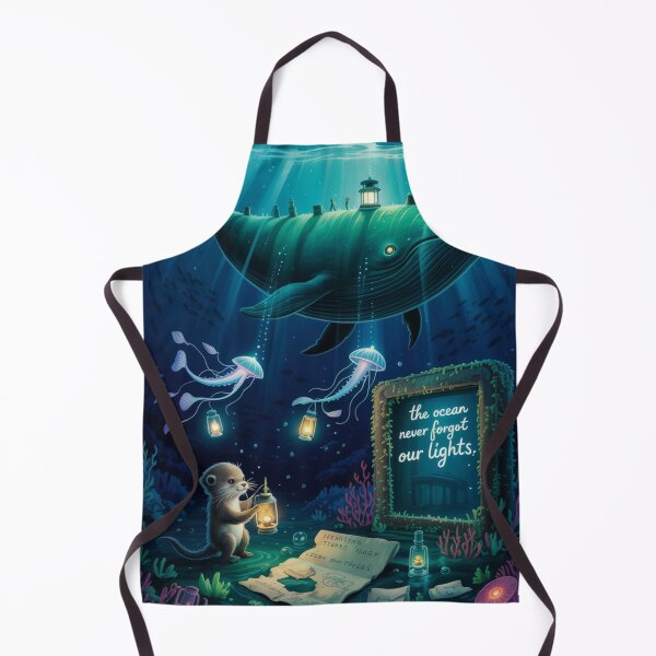Item preview, The Sea Remembered the Lanterns | Dream Aquarium Whale Lighthouse Art designed and sold by Soft Lantern Woods.