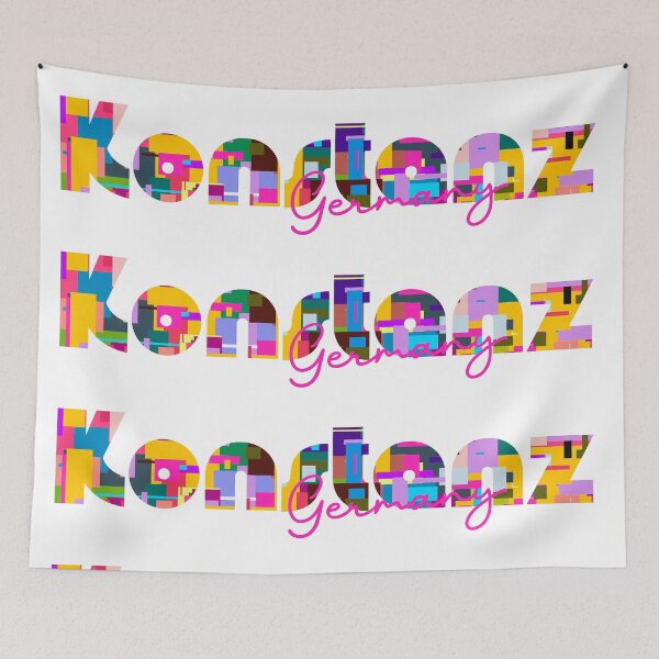Item preview, Konstanz, Germany, Vibrant Abstract City Typography Art designed and sold by Wanderful-roads.