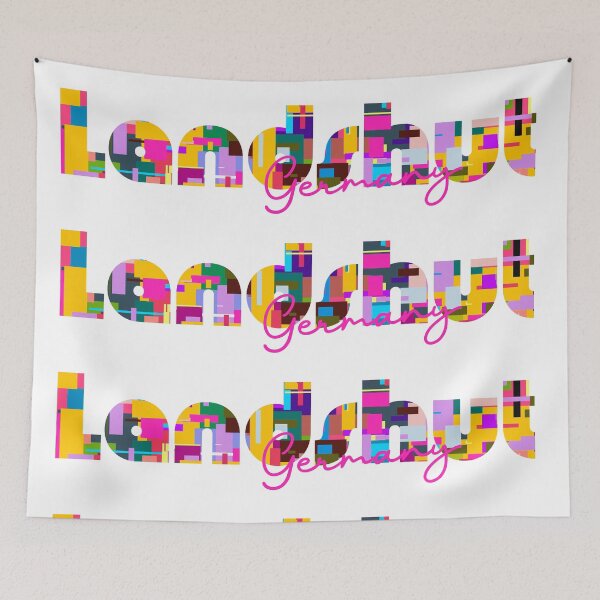 Item preview, Landshut, Germany, Vibrant Abstract City Typography Art designed and sold by Wanderful-roads.