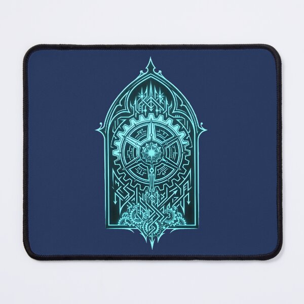 Item preview, Gothic Gear-Shift Sigil | Cyber Sigilism Glowing Cyan Streetwear Graphic designed and sold by Studio77-Gothic.