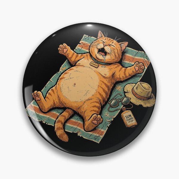 Item preview, Lazy Summer Cat Sunbathing Vibes designed and sold by mazyoy.