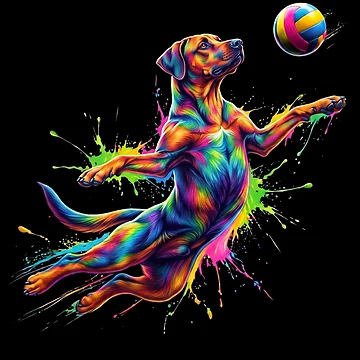 Artwork thumbnail, Colorful Rhodesian Ridgeback Art Dog Owner by TerryConnells