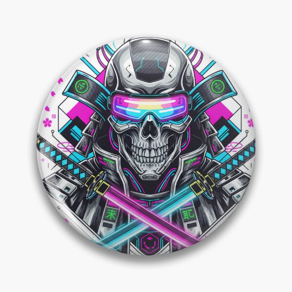 Item preview, Cyberpunk Samurai Skull designed and sold by LainCellJapan.