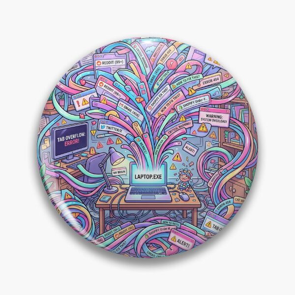 Item preview, Digital Chaos Overload Sticker designed and sold by CuteRage.