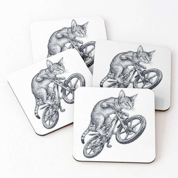 Item preview, Vintage Abyssinian Cat Riding Bicycle Cycling Bike Kitten Lover designed and sold by TerryConnells.
