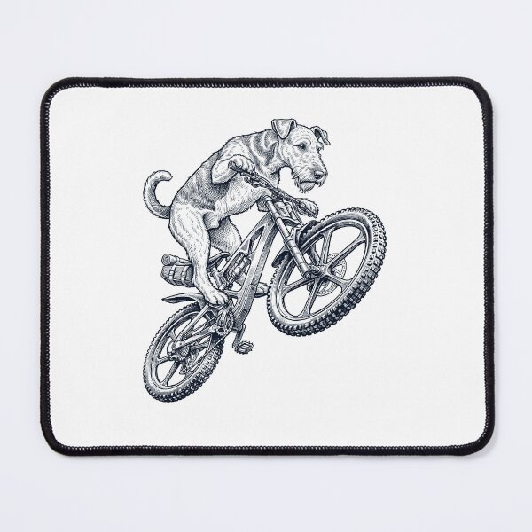 Item preview, Vintage Airedale Terrier Riding Bicycle Cycling Bike Dog Lover designed and sold by TerryConnells.