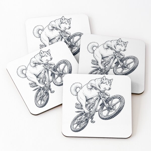 Item preview, Vintage Alaskan Malamute Riding Bicycle Cycling Bike Dog Lover designed and sold by TerryConnells.