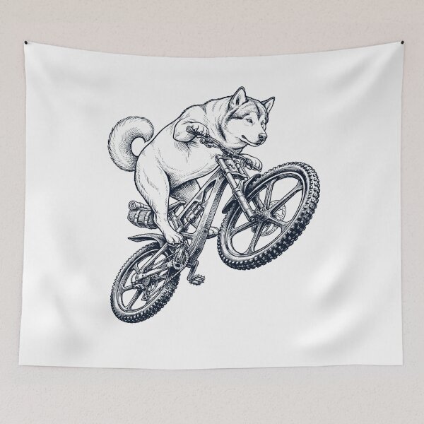 Item preview, Vintage Alaskan Malamute Riding Bicycle Cycling Bike Dog Lover designed and sold by TerryConnells.