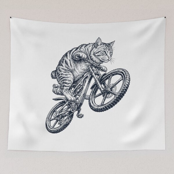 Item preview, Vintage American Bobtail Cat Riding Bicycle Cycling Bike Kitten Lover designed and sold by TerryConnells.