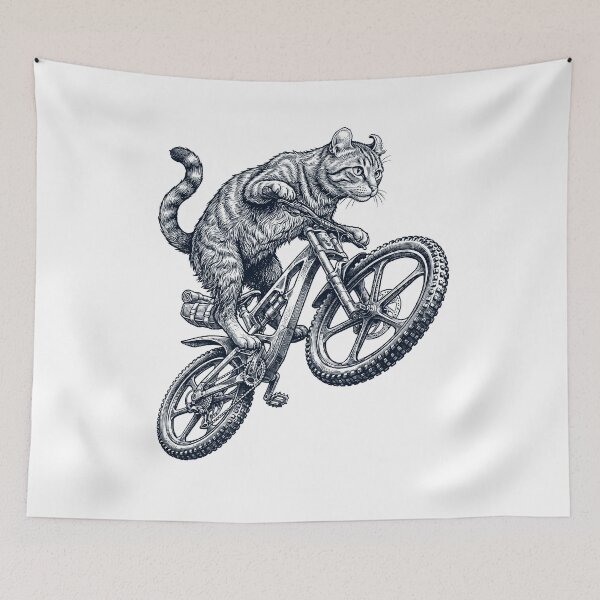 Item preview, Vintage American Curl Cat Riding Bicycle Cycling Bike Kitten Lover designed and sold by TerryConnells.