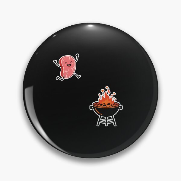 Item preview, Funny Cute Meat Jumping Into BBQ Grill Humor designed and sold by AdyKurniawan.