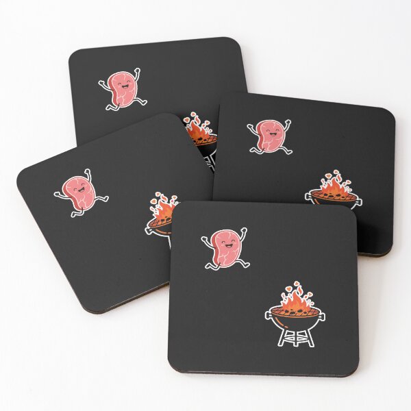 Item preview, Funny Cute Meat Jumping Into BBQ Grill Humor designed and sold by AdyKurniawan.