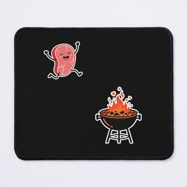 Item preview, Funny Cute Meat Jumping Into BBQ Grill Humor designed and sold by AdyKurniawan.