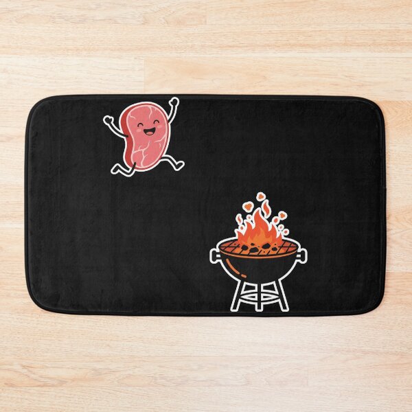 Item preview, Funny Cute Meat Jumping Into BBQ Grill Humor designed and sold by AdyKurniawan.