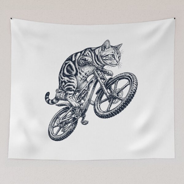 Item preview, Vintage American Shorthair Cat Riding Bicycle Cycling Bike Kitten Lover designed and sold by TerryConnells.