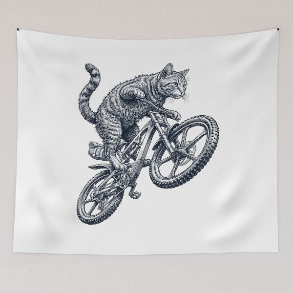 Item preview, Vintage American Wirehair Cat Riding Bicycle Cycling Bike Kitten Lover designed and sold by TerryConnells.