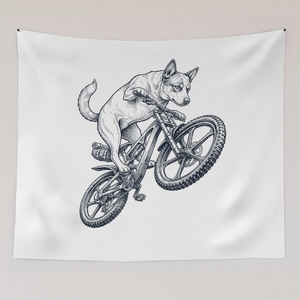 Item preview, Vintage Australian Cattle Dog Riding Bicycle Cycling Bike Dog Lover designed and sold by TerryConnells.