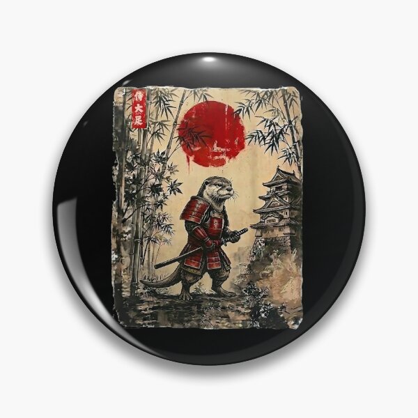 Item preview, Ancient Japan Samurai Otter Under Reddish Sun designed and sold by Littermin.