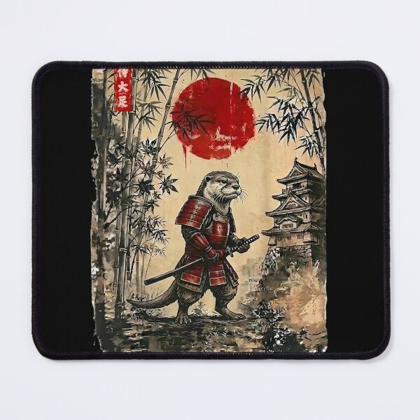 Item preview, Ancient Japan Samurai Otter Under Reddish Sun designed and sold by Littermin.