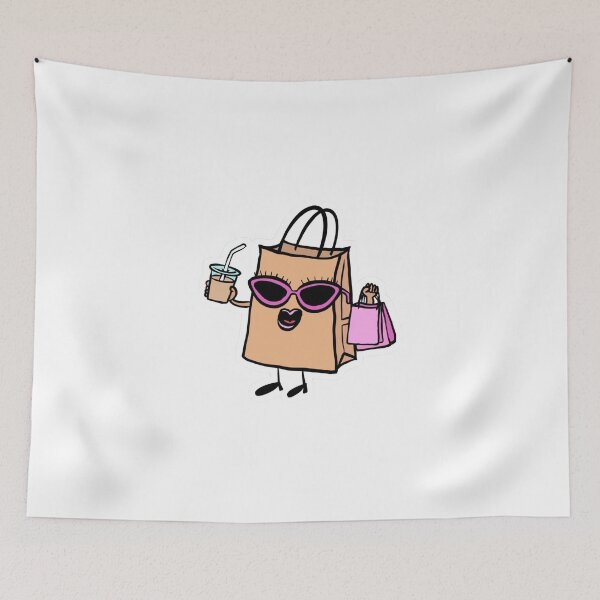 Item preview,  Cheerful Chic: Fashion-Forward Cartoon Shopping Bag Icon with a Happy Face designed and sold by Ulikedigital14.