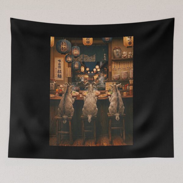 Item preview, Japanese Goat Art Ramen Noodle Foodie Animal Lover designed and sold by DoodleTortle.