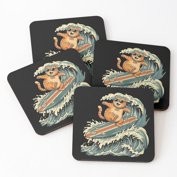 Item preview, Surfing Cat Riding Summer Waves designed and sold by mazyoy.