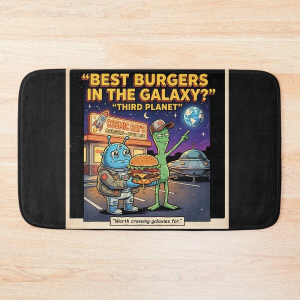 Item preview, Best Burgers in the Galaxy Third Planet Funny Alien Retro Sci Fi Humor designed and sold by FindYouByZ.