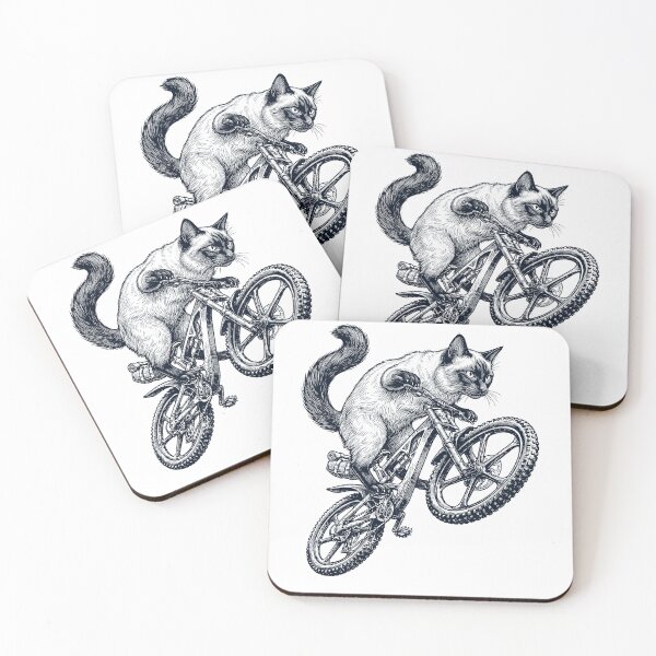 Item preview, Vintage Balinese Cat Riding Bicycle Cycling Bike Kitten Lover designed and sold by TerryConnells.