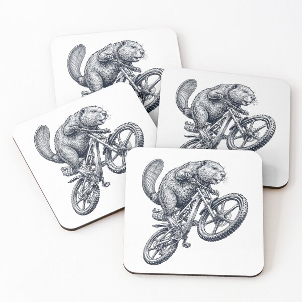 Item preview, Vintage Beaver Riding Bicycle Cycling Bike Animal Lover designed and sold by TerryConnells.