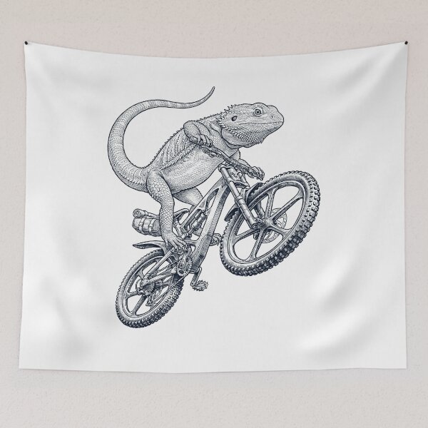 Item preview, Vintage Bearded Dragon Riding Bicycle Cycling Bike Animal Lover designed and sold by TerryConnells.