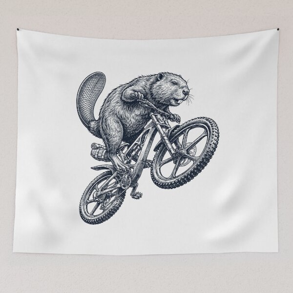 Item preview, Vintage Beaver Riding Bicycle Cycling Bike Animal Lover designed and sold by TerryConnells.