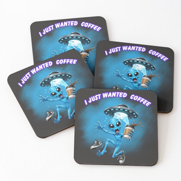 Item preview, I Just Wanted My Coffee Funny Alien Shirt | UFO Abduction Coffee Lover Design | Cute Sci-Fi Graphic Tee designed and sold by Ashes to Artistry.