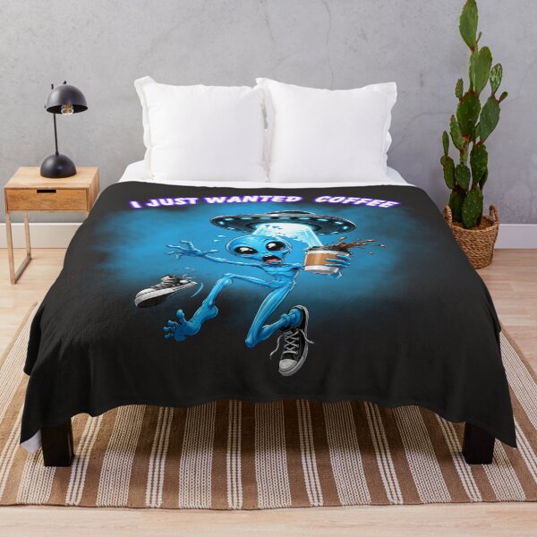 Item preview, I Just Wanted My Coffee Funny Alien Shirt | UFO Abduction Coffee Lover Design | Cute Sci-Fi Graphic Tee designed and sold by Ashes to Artistry.
