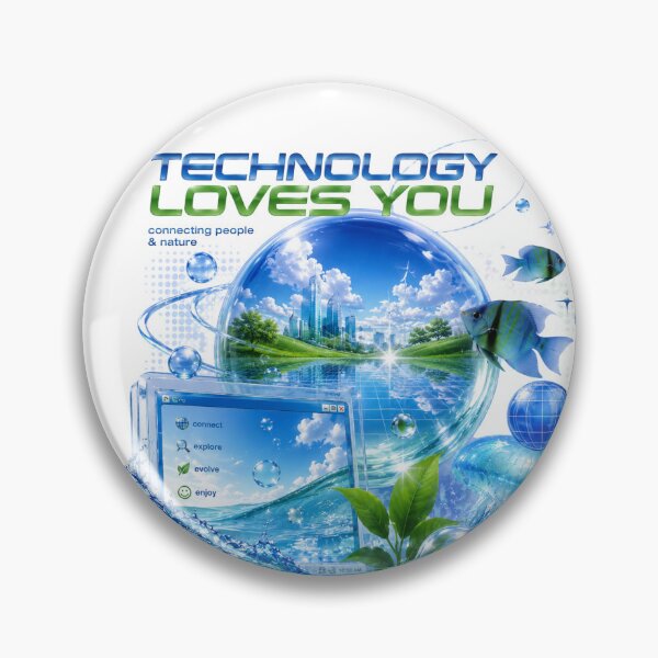 Item preview, Technology Loves You - Frutiger Aero Future Nature Artwork designed and sold by PromptingReality.