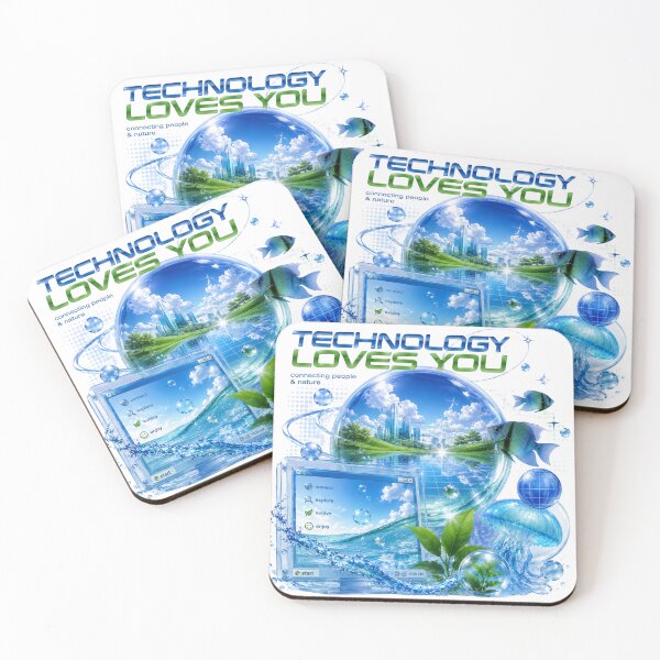 Item preview, Technology Loves You - Frutiger Aero Future Nature Artwork designed and sold by PromptingReality.