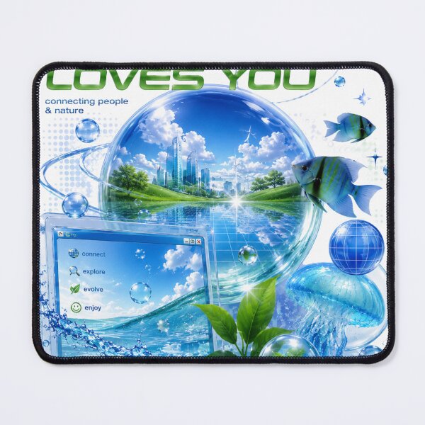 Item preview, Technology Loves You - Frutiger Aero Future Nature Artwork designed and sold by PromptingReality.