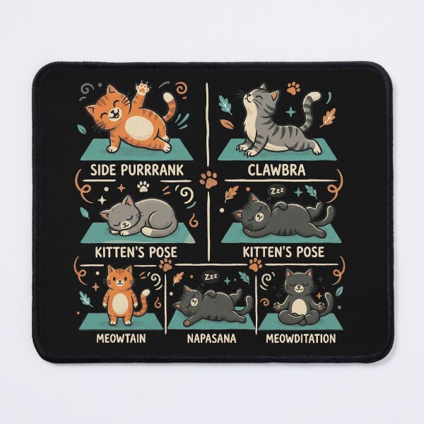 Item preview, Funny Cat Yoga Poses Retro Vintage Puns designed and sold by AdyKurniawan.