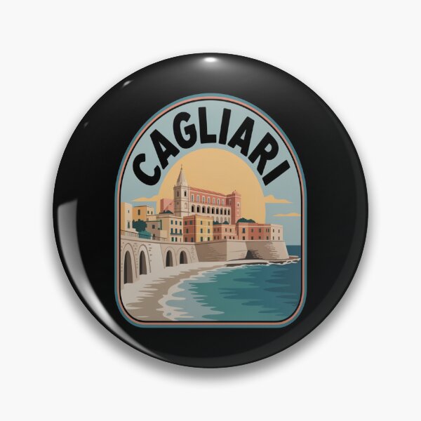 Item preview, Cagliari Retro Sticker – Sardinia Italy Vintage Coastal Travel Art designed and sold by stickercuffs.