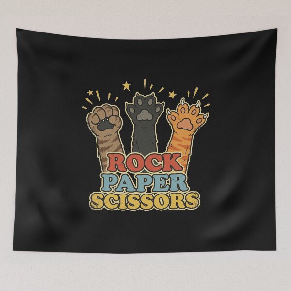 Item preview, Funny Cat Paws Rock Paper Scissors Retro Game designed and sold by AdyKurniawan.