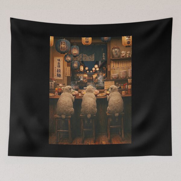Item preview, Japanese Sheep Art Ramen Noodle Foodie Animal Lover designed and sold by DoodleTortle.
