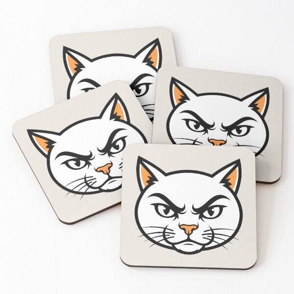 Item preview, Fierce White Cat Face Mascot designed and sold by AwesomeBeyondLimits.