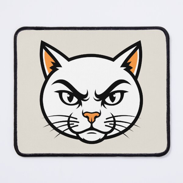 Item preview, Fierce White Cat Face Mascot designed and sold by AwesomeBeyondLimits.