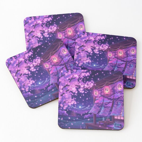 Item preview, Lo-Fi Vaporwave Hanafuda Cherry Blossoms designed and sold by Hikariha Studio.
