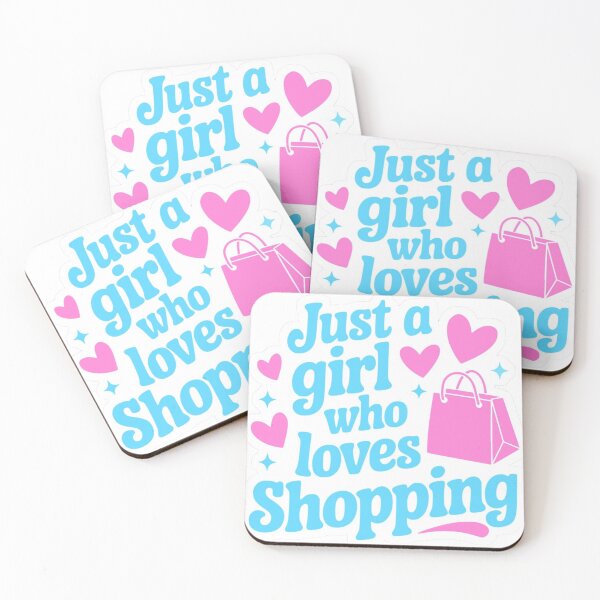 Item preview, ? Just a Girl Who Loves Shopping Sticker – Pink Hearts & Shopping Bag Aesthetic designed and sold by Ulikedigital14.