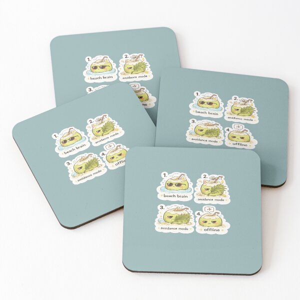 Item preview, Cute Coconut Mood Sticker Pack | Beach Brain, Avoidance Mode & Offline Tropical Meme Stickers designed and sold by Qingtian814.