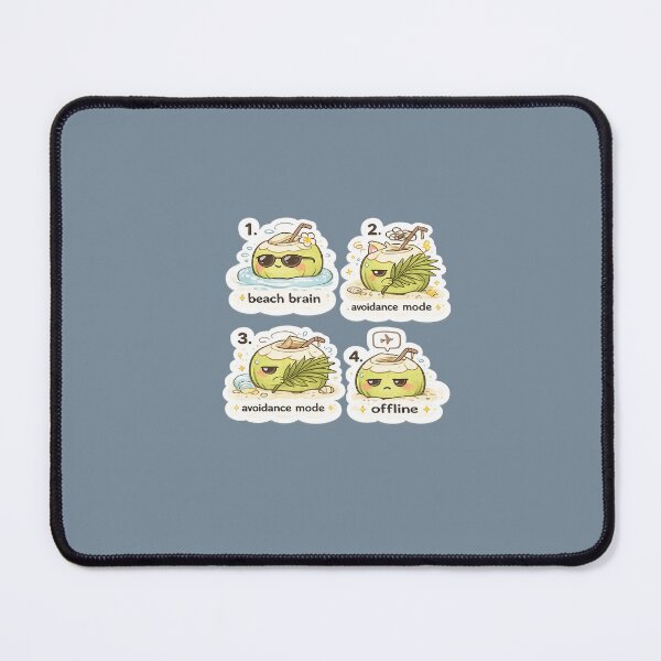 Item preview, Cute Coconut Mood Sticker Pack | Beach Brain, Avoidance Mode & Offline Tropical Meme Stickers designed and sold by Qingtian814.