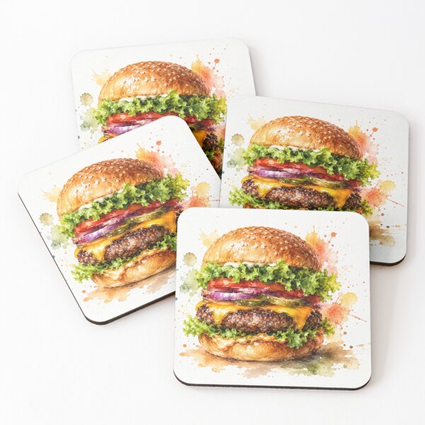 Item preview, Gourmet Watercolor Burger Art designed and sold by konkapo00.