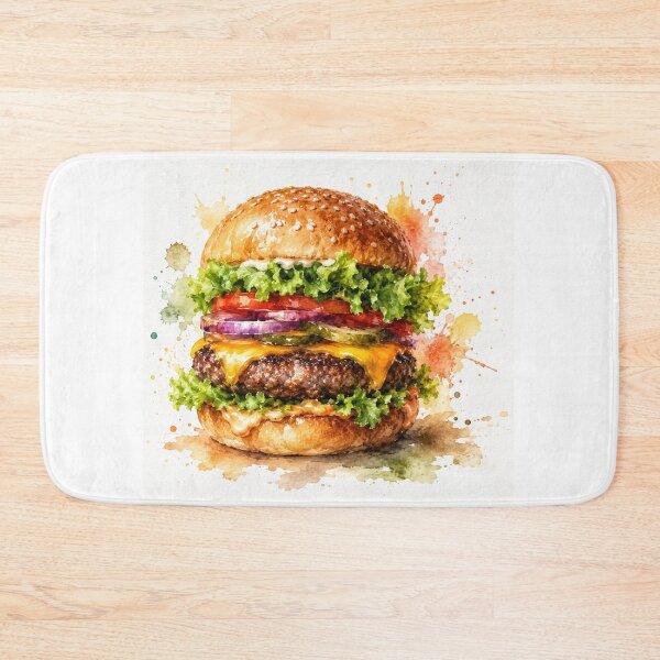 Item preview, Gourmet Watercolor Burger Art designed and sold by konkapo00.