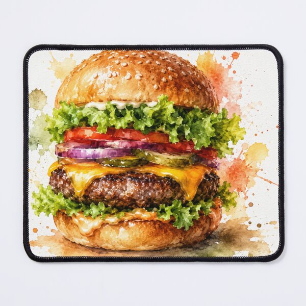 Item preview, Gourmet Watercolor Burger Art designed and sold by konkapo00.